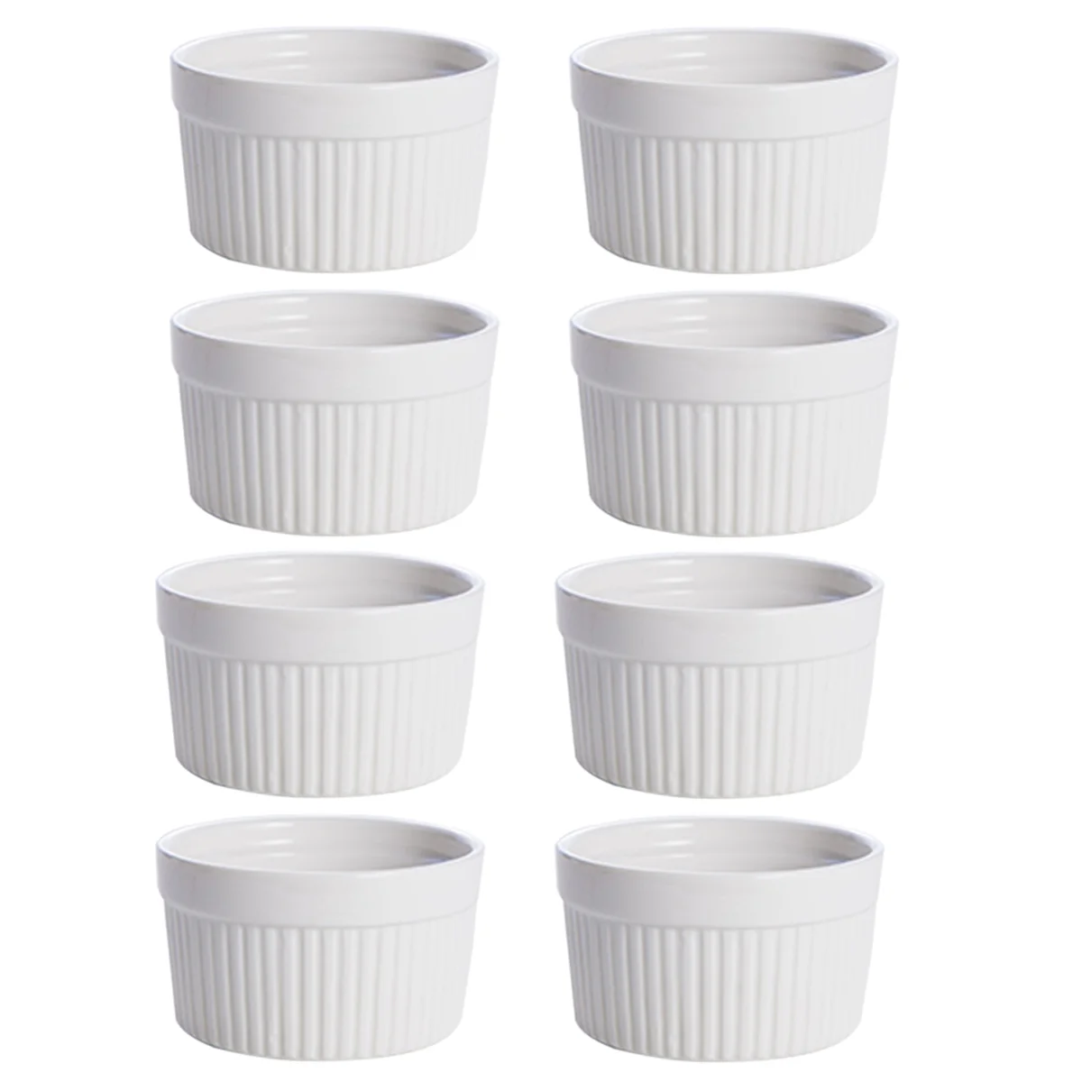 

8PCS 3.5 Inch Non-stick Heat Resistant Reusable Ceramic Cake Mold Tray DIY Bread Mold Baking Mould Bakeware (White)