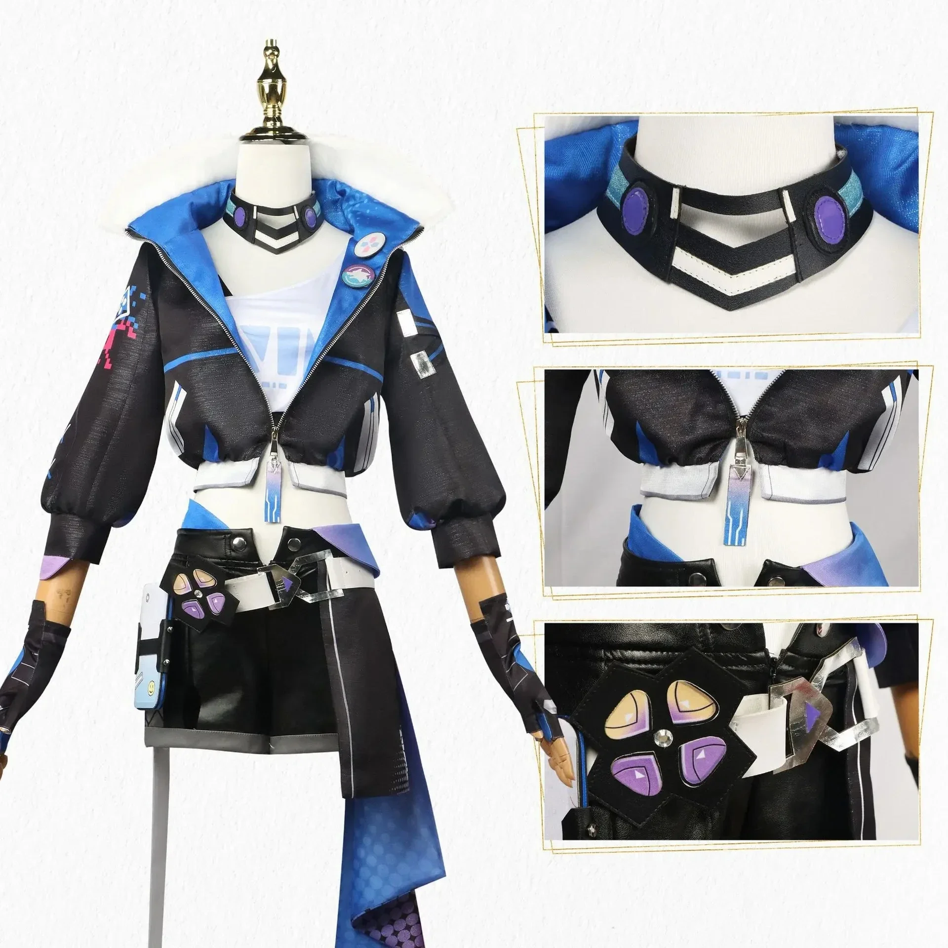 Honkai Star Rail Silver Wolf Косплей Костюм Парик Игровая Униформа Очки Серьги Stellaron Hunters