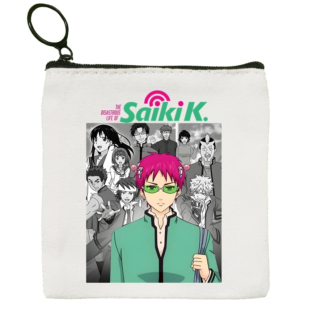 Холщовая Фотосумка Saiki K Kusuo No Psi Nan компактная для хранения ключей и монет
