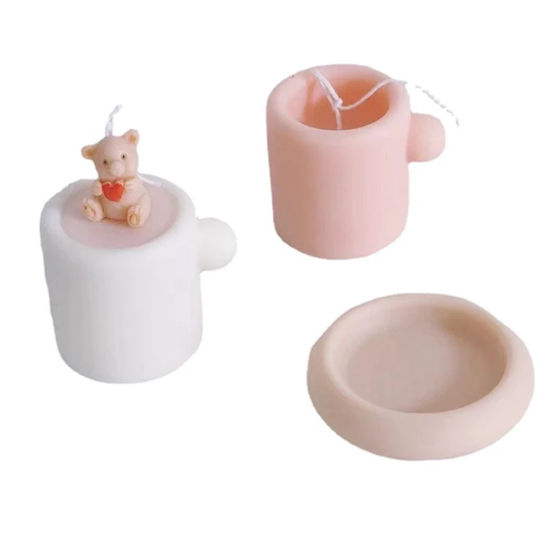

Cute Bow Tie Bear Candle Silicone Mold 3D Scented Mould for Resin Casting Soap Candle Making Supplies Plaster Mold Deco Tools