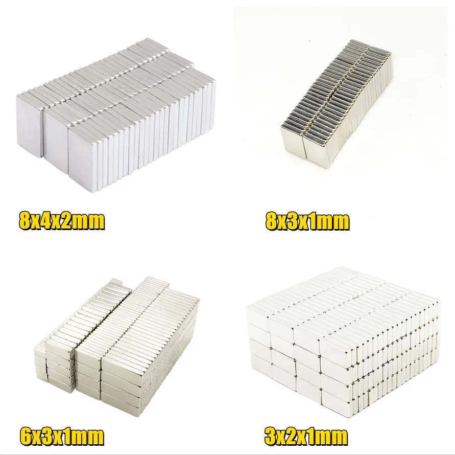 

Small Square Magnets 3x2x1 6x3x1 8x3x1 8x4x2 N35 Strong NdFeB Rare Earth Magnet 3*2*1 5*2*1 6*3*1 8*3*1 8*4*2 Neodymium Magnets