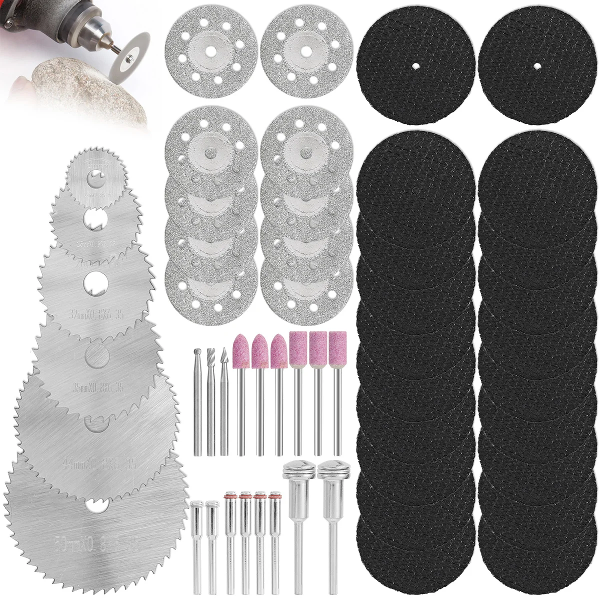 

53Pcs Cutting Wheel Set Heavy Duty Cutting Disc Kit Sharp Circular Saw Blade Set Professional Rotary Tool Accessories With M