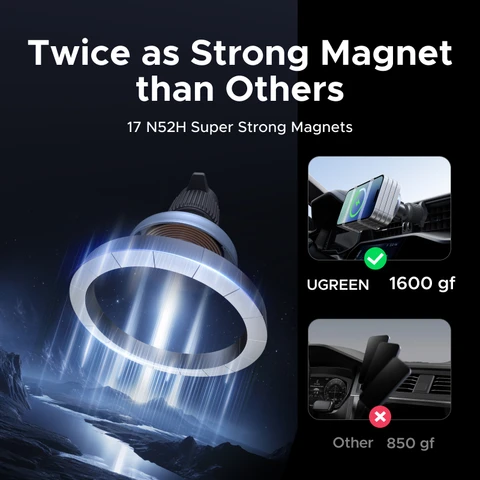 UGREEN Qi2 25 Вт 15 Вт Магнитный автомобильный держатель для телефона Беспроводная подставка для зарядного устройства для iPhone 17 16 15 Pro Max Зарядка для автомобильного зарядного устройства Magsafe