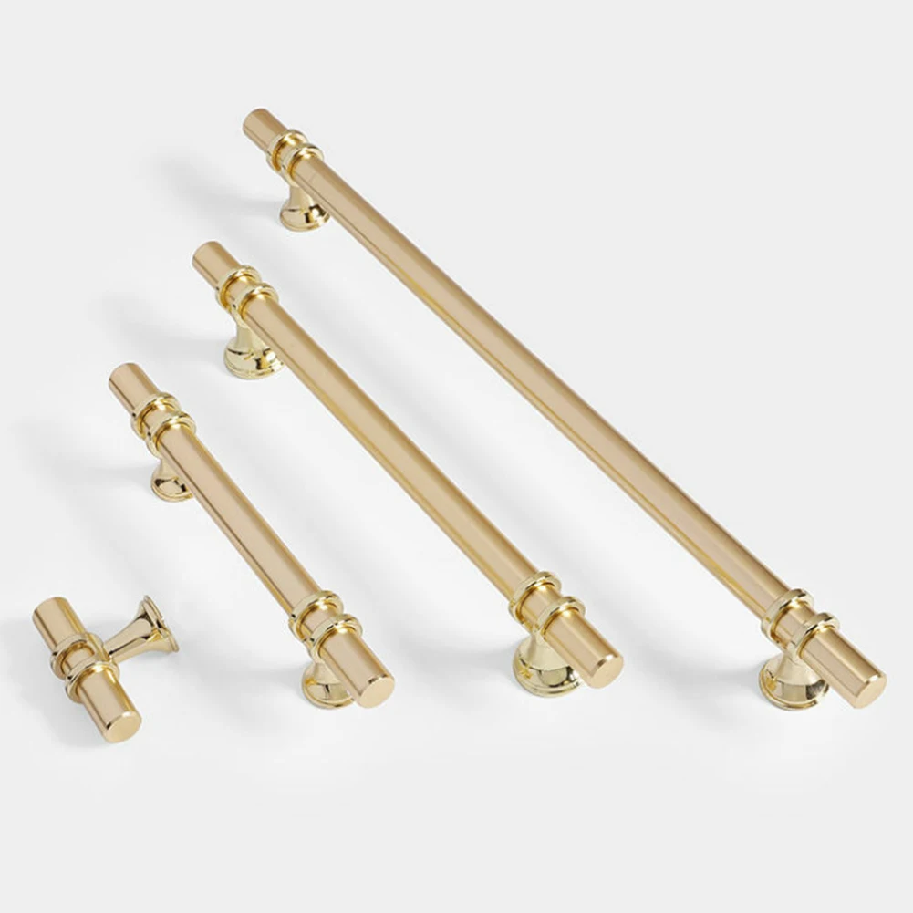 

2pcs Modern Gold Cupboard Handle T Shape Wardrobe Dresser Drawer Kitchen Cabinet Handles Knob Pull Furniture Handle Accessories