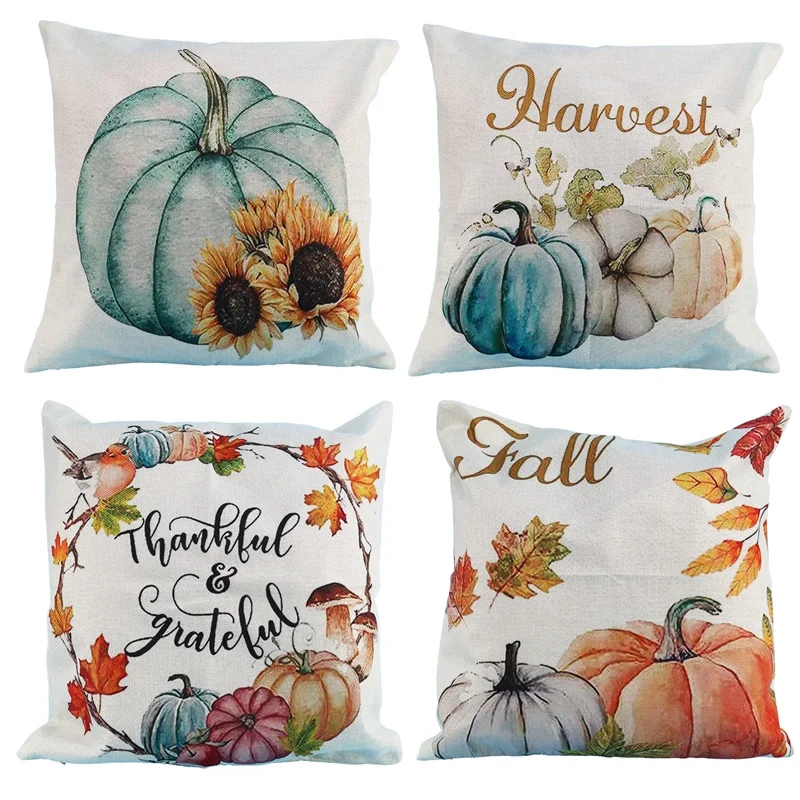 

Наволочки для подушек 18 х18, набор из 4 наволочек для подушек в фермерском стиле на День Благодарения, уличные наволочки для подушек, домашний декор