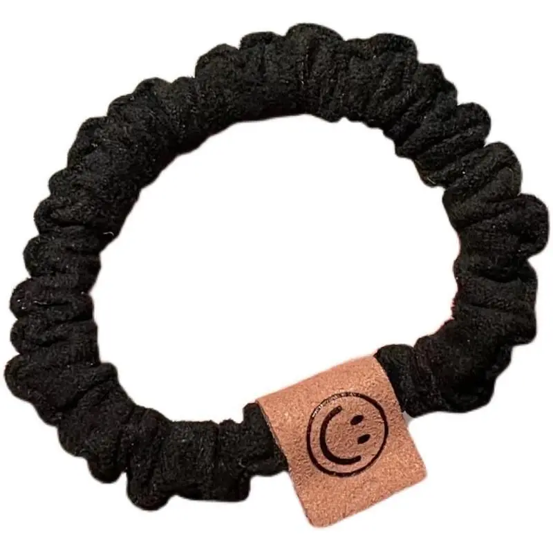 

5Pcs Hair Accessories Bowknot Hair Rope folded smiley face Headdress Tie Elastic Hair Rope Ring Korea Fashion Flannel