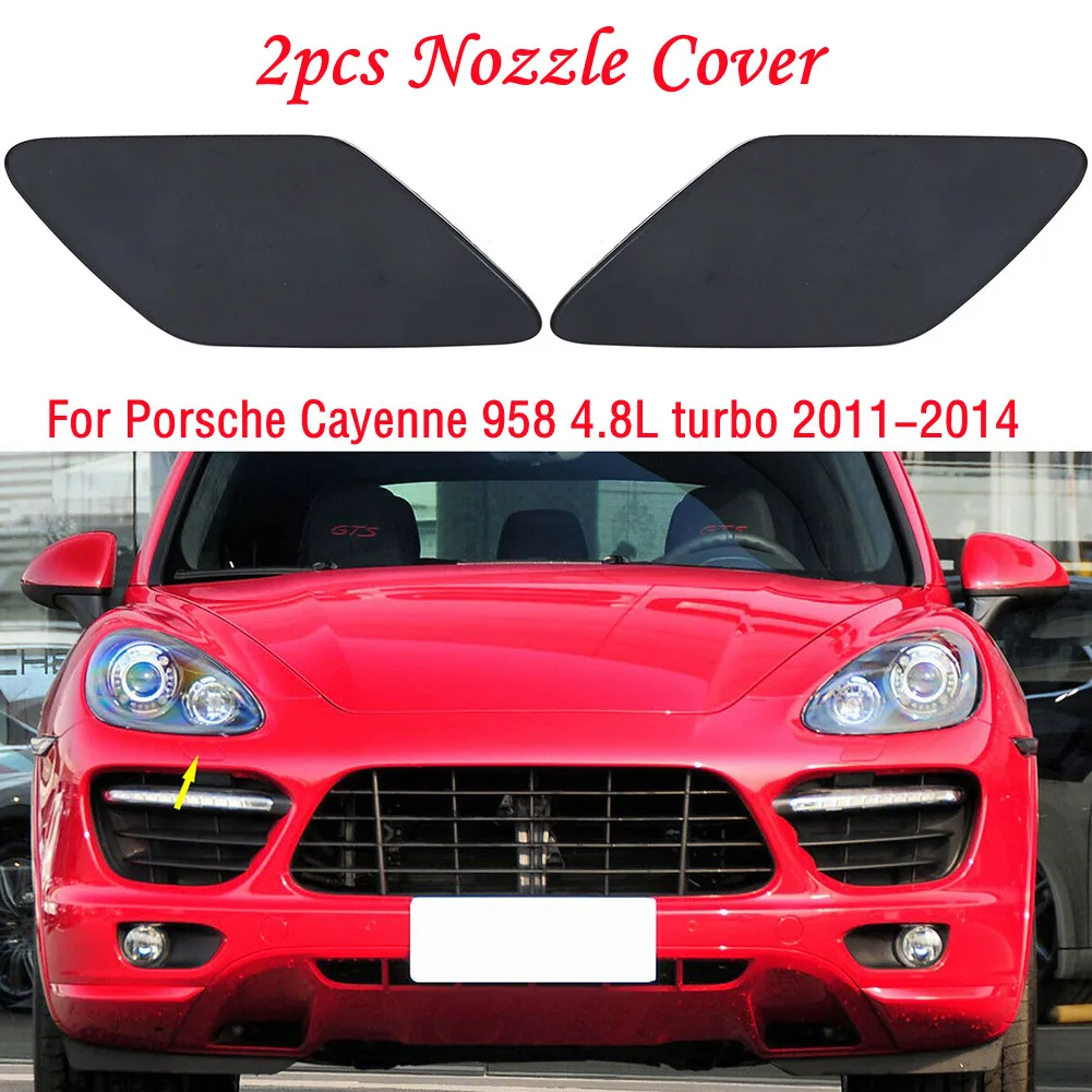 

2pcs Left+Right Side Nozzle Cover Headlamp Washer Nozzle Cover Cap For Porsche Cayenne 958 4.8L Turbo 11-14 95862830400+95862830