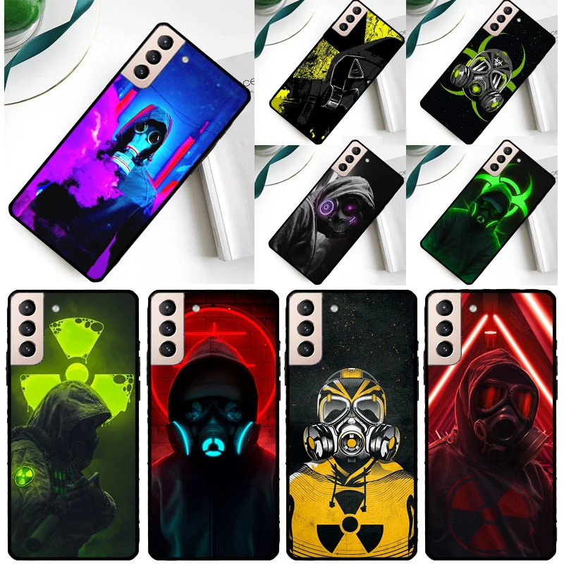 Nuclear Mask Gas Mask Back Case For Samsung Galaxy S21 S20 FE S22 Ultra Note 10 20 S8 S9 S10 Plus Phone Cover