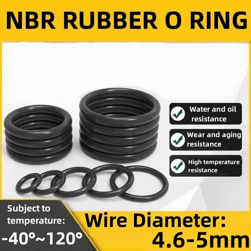 

NBR Rubber O Sealing Ring Gasket Nitrile Washers for Car Auto Vehicle Repair, Professional Plumbing, Air Gas Connections WD4.6/5