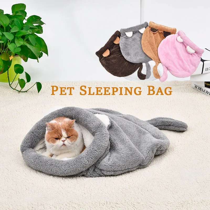 

Cat Dog Bed Four Colors Sleeping Bag Warm Comfortable Puppy Winter Nest Cushion Mat Shape Cute Suitable For Small Medium Pet