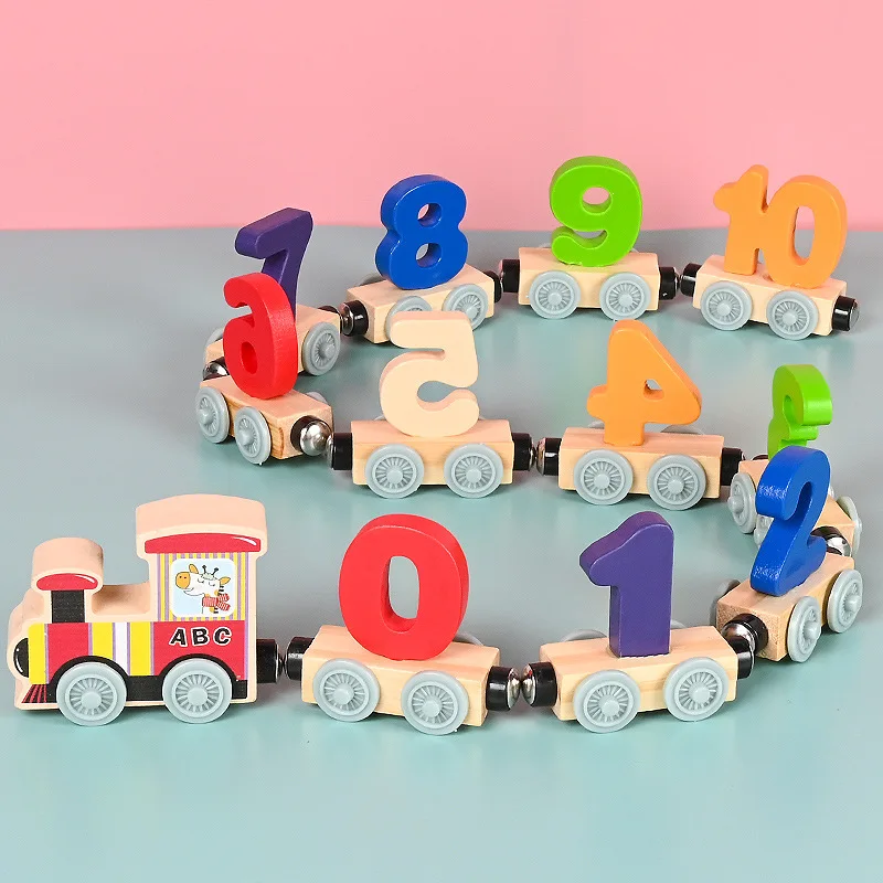 

Magnetic Train for Children to Recongnize Letters Numbers Building Blocks Toy Car