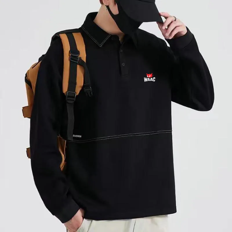 

2023 Men's Golf Apparel Men's Polo Shirt Loose Relaxed Long Sleeve T-shirt