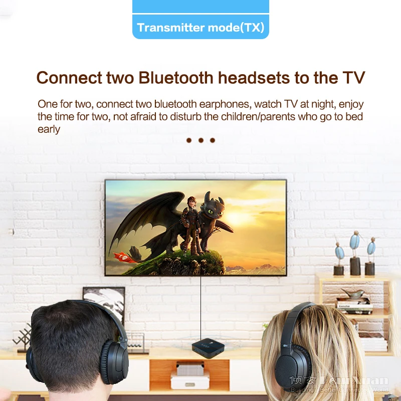 Приемник-передатчик Bluetooth 5 0 3 мм SPDIF audio aptx для ТВ-динамика от 1 до 2 беспроводных