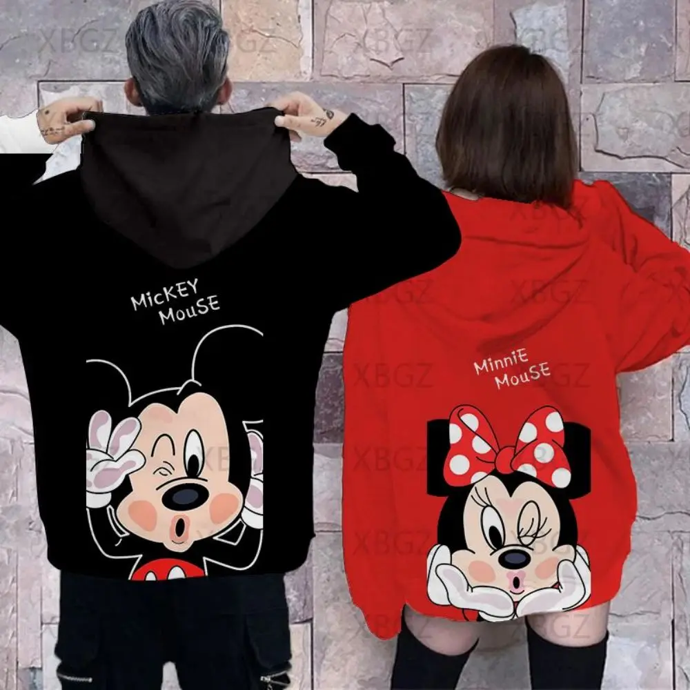 

Disney Hoodies Minnie Mouse Sweatshirt Woman Women Clothing Mickey Men's Top 2022 Women's Fashion Y2k Couple Outfit Hoodie Print