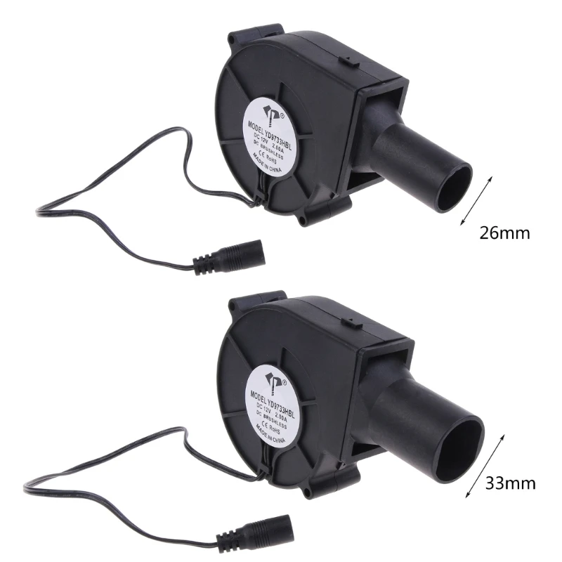 

K1KA DC12V 2A BBQ Fan Barbecue Heating Stove Blower Cooking Grill Fan Ball Bearing