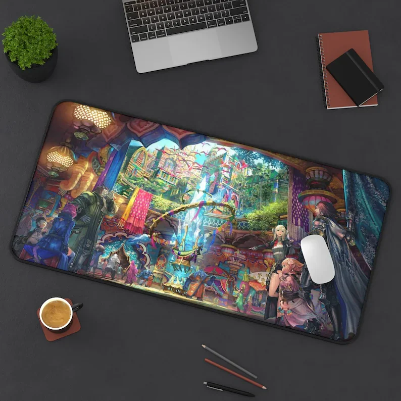 

Final Fantasy XIV Endwalker Desk Mat Endwalker Credits Mouse Pad FFXIV Desk Mat Anime Desk Mat Gaming Mouse Pad