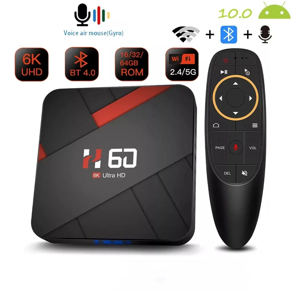 

ТВ-Приставка Smart tv с поддержкой Wi-Fi, Bluetooth, 2,4 ГГц, 5 ГГц, Android 10, 6K, 3D голосовой помощник, ТВ-приставка, 4 ГБ, 64 ГБ, 32 ГБ, встроенная память