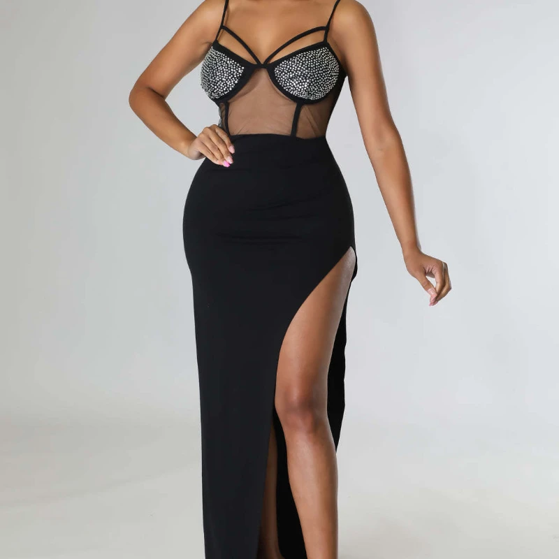 

Новинка лета 2022, женское платье без рукавов, сексуальная женская одежда, комбинированное Сетчатое многоцветное платье разных размеров