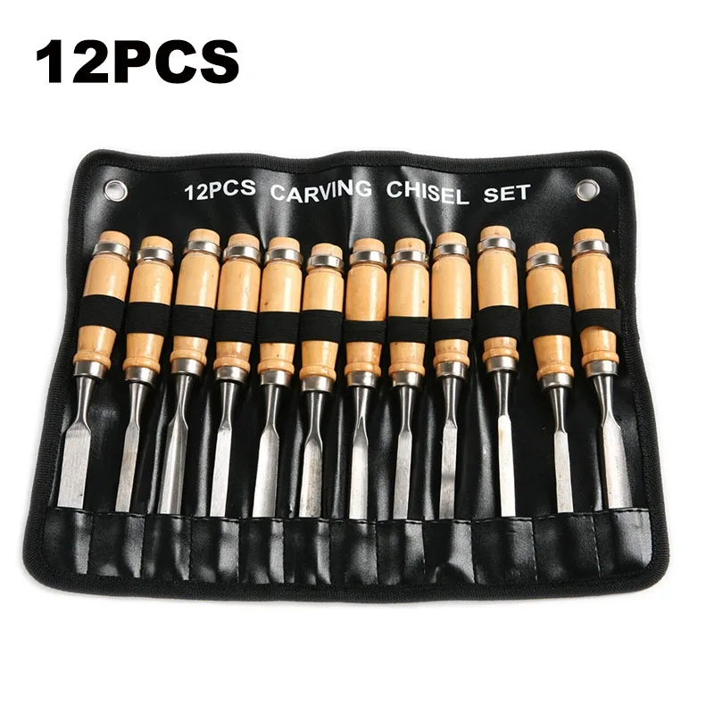 

12Pcs Wood Carving Hand Chisel Tool Set Woodworking Professional Gouges Consruction An Carpentry Tools Carpenter Tools