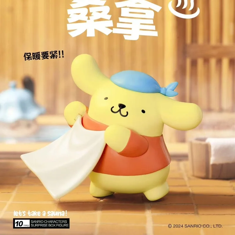 Фото Miniso Sanrio Steam Sauna Series слепая коробка куклы игрушки Cinnamoroll Pompompurin модная кукла подарок на день рождения для девочек орнамент Mystery Box №2