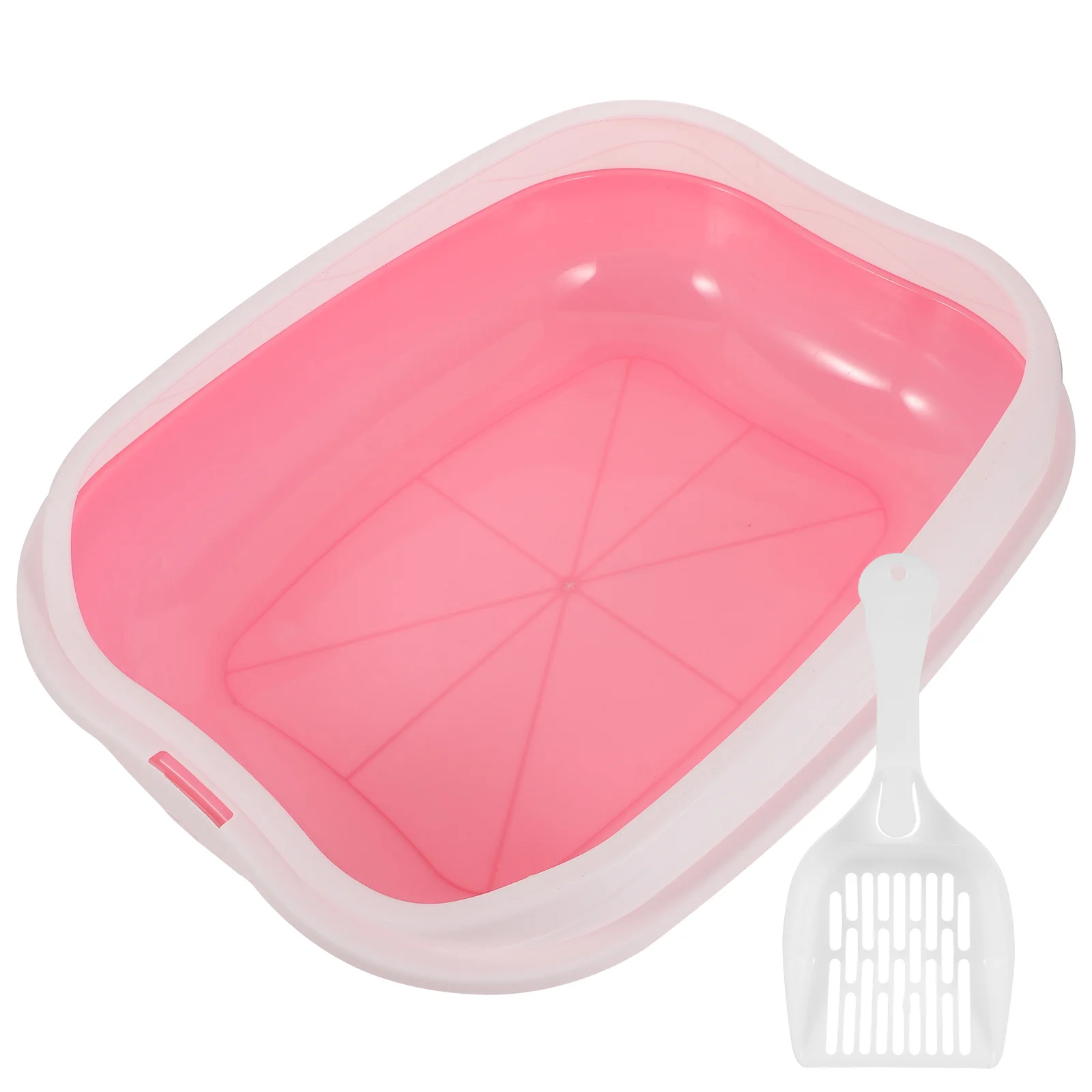 

Cat Litter Box Pet Toilet Kitten Pan Potty Household Open Type Large Capacity Supply