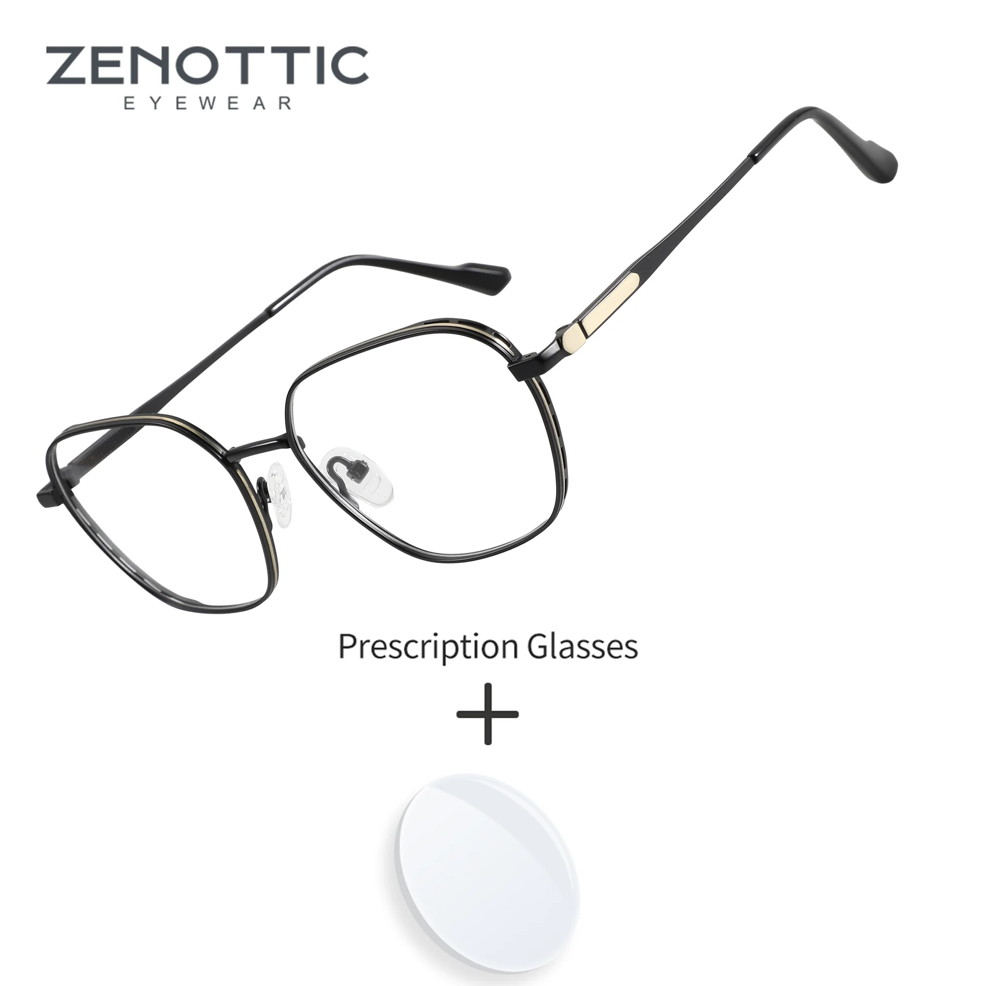 Фото Очки ZENOTTIC M размера из титана для женщин и мужчин, фотохромные, для коррекции близорукости, с защитой от синего света. №1