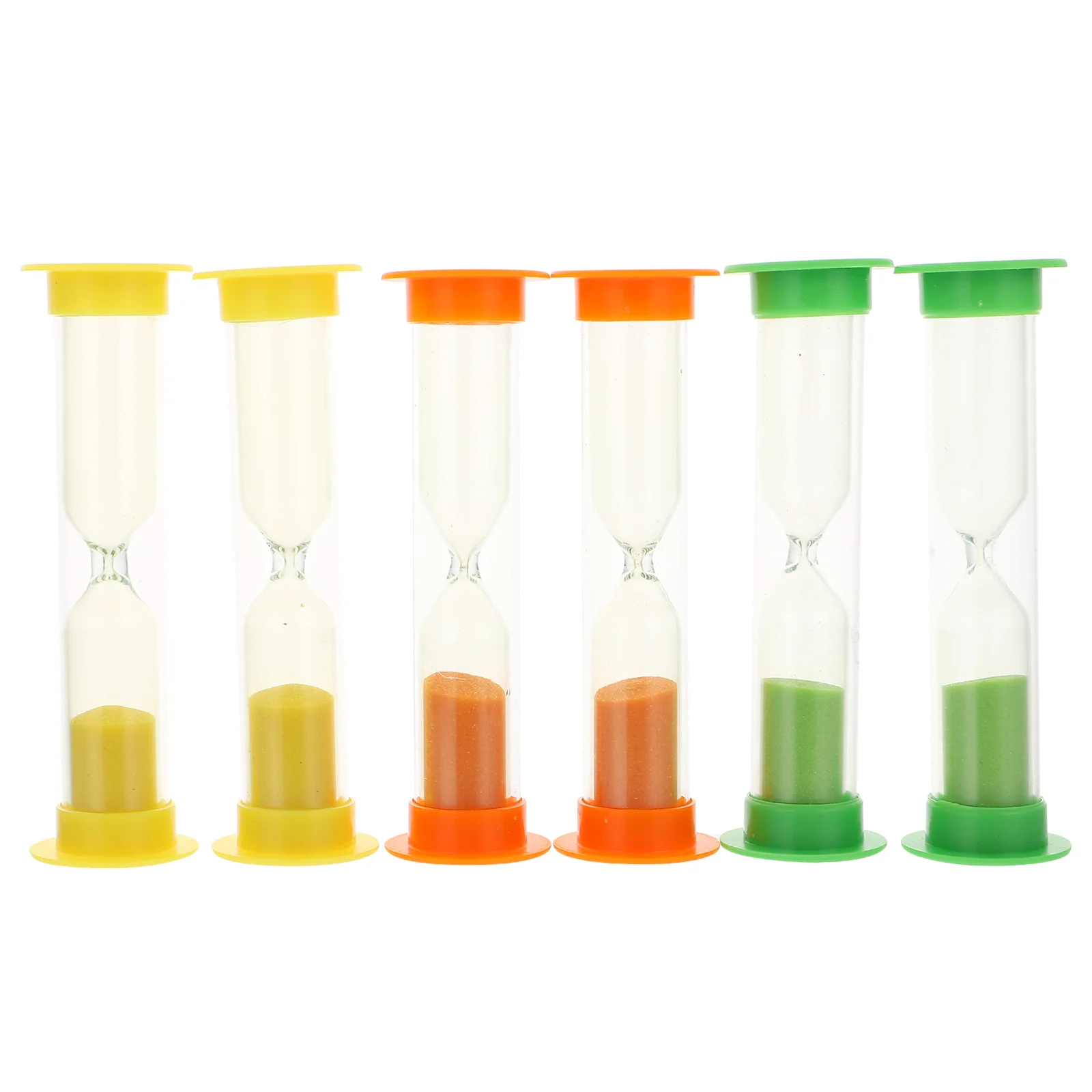 

6pcs Practical Decorative Reusable Hourglass Decors Colorful Hourglass for Office