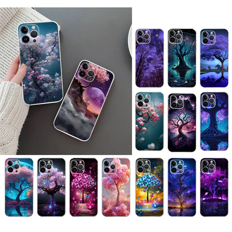 

Flower Tree Phone Case For iphone 14 Pro Max 13 12 11 Pro Max XS XR X 12mini 7 8 14 Plus SE Case Funda