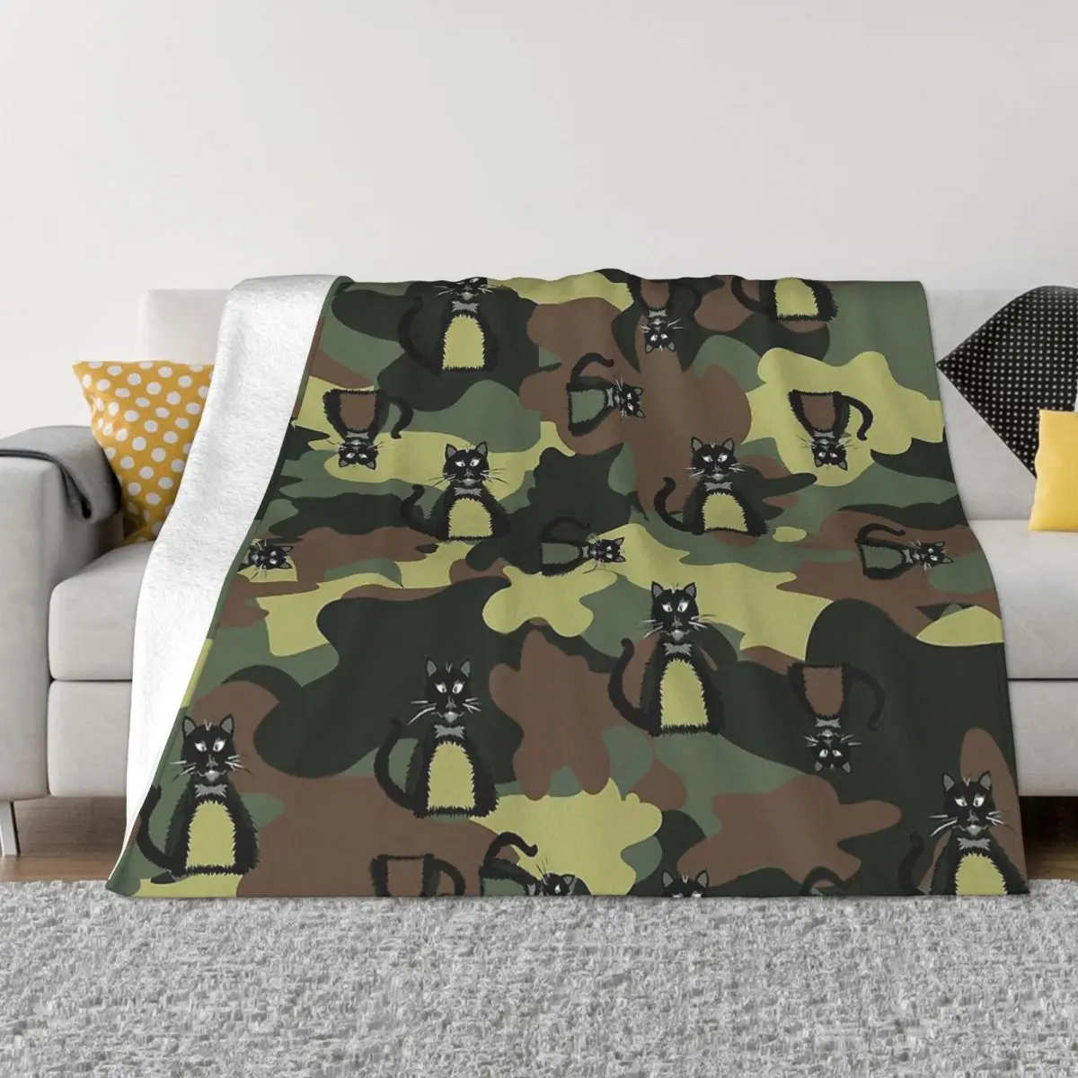 

Фланелевое покрывало с изображением кошки для влюбленных, практичное домашнее покрывало от Cecile Grace Charles