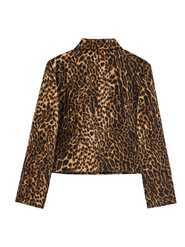 KAOPU ZA женский бархатный укороченный блейзер оверсайз с животным принтом или