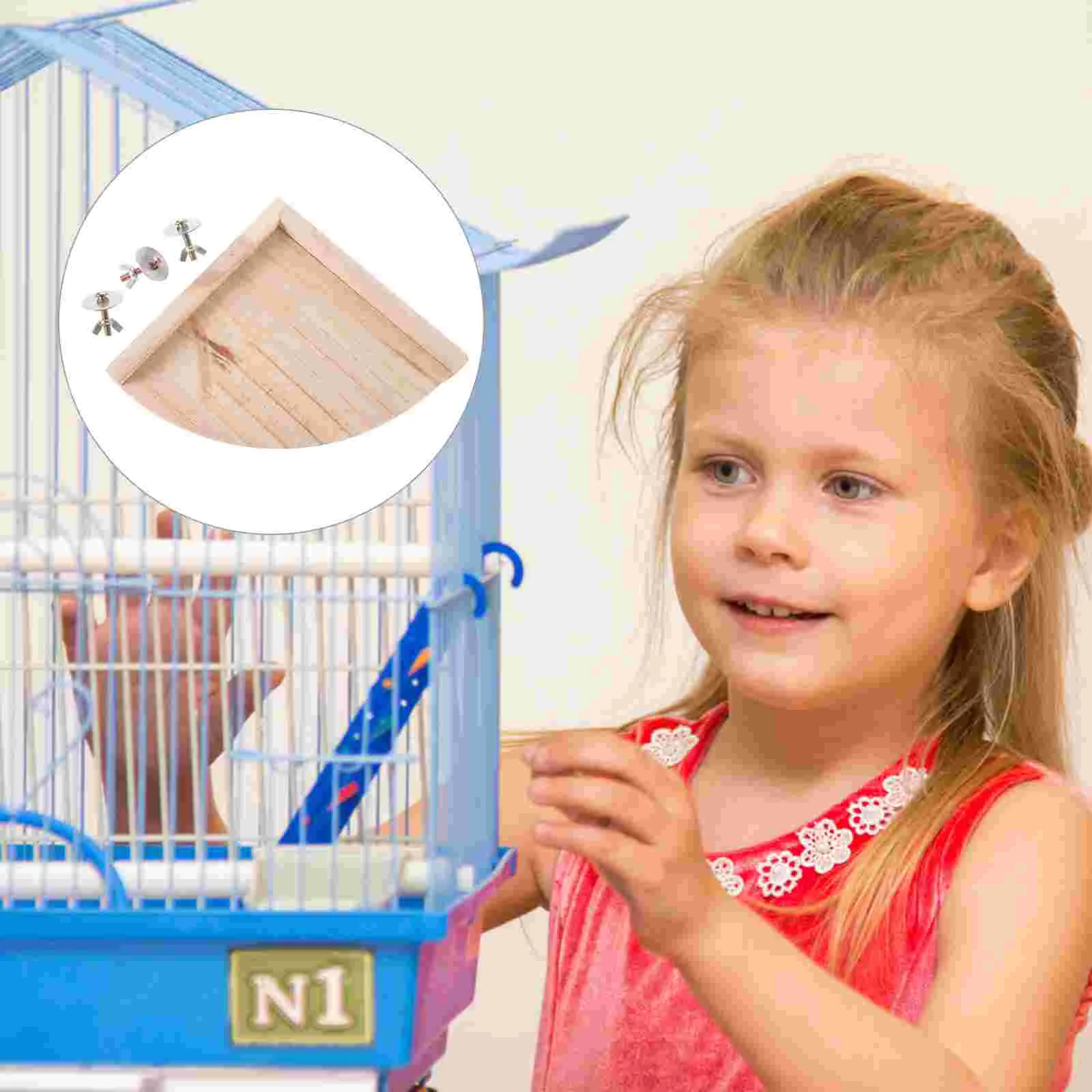 

1PC Fanshaped Nontoxic Natural Safe Wooden Springboard Jumping Climbing for Hamster Pets