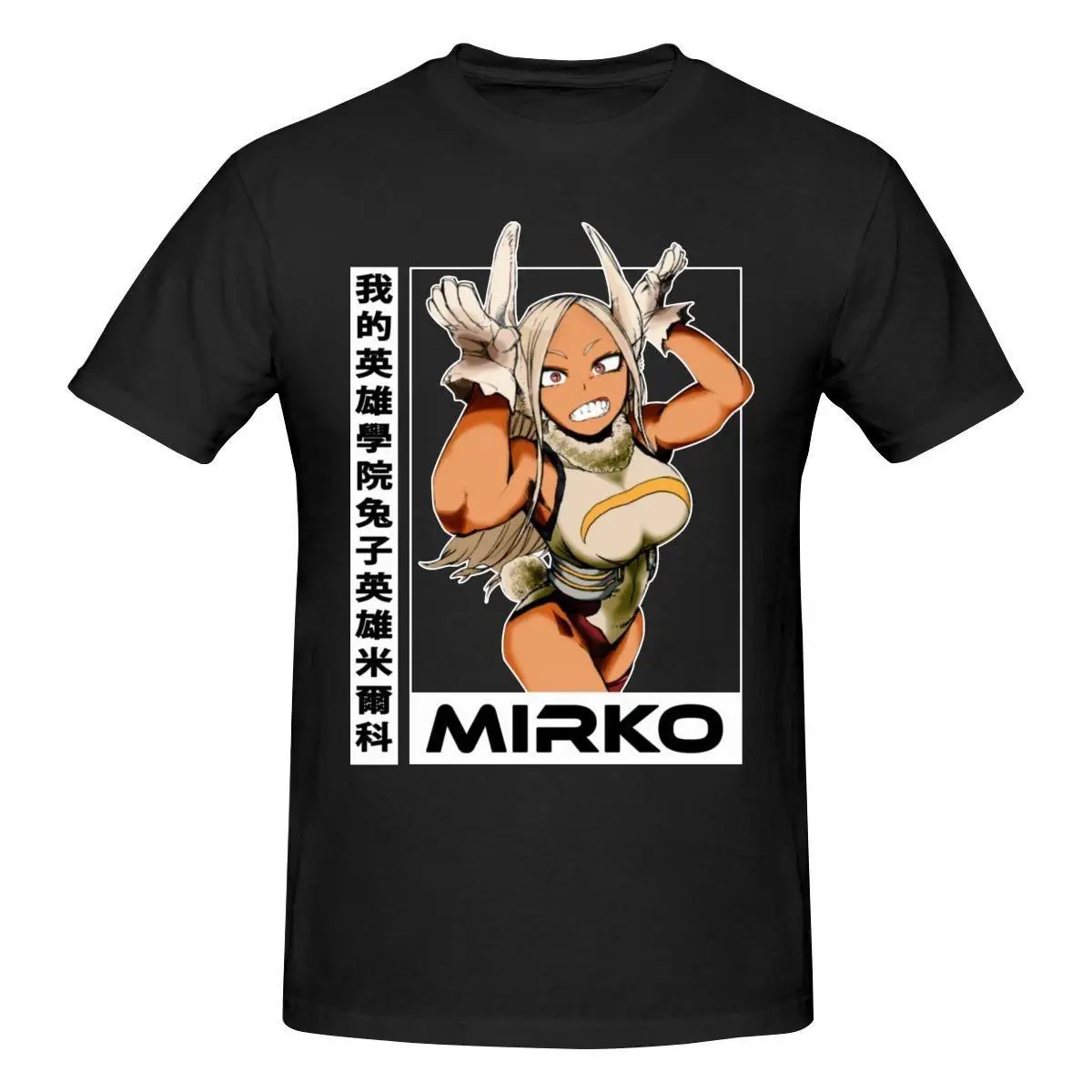 

Rabbit Hero Mirko My Hero Academia Anime T Shirt Cotton Crewneck Short Sleeve T-shirt