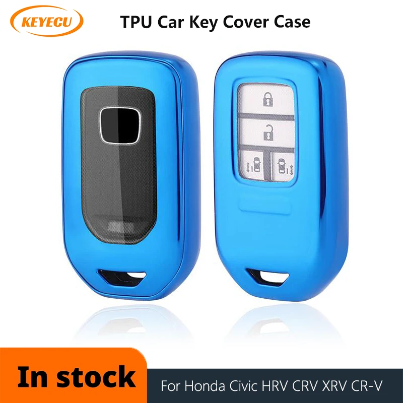 

KEYECU TPU Car Key Case Shell Cover Fob For Honda Civic HRV CRV XRV CR-V Crider Odyssey Pilot Fit Accord Protector Accessories