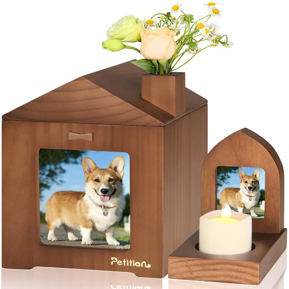 

Cremation Urn Pet Cinerary Casket Wood Memorial Box Ashes Keepsake Small Animals Pet Cats Dogs Funeral Supply
