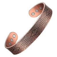 pure copper magnetic cuff bracelet for menwith 6 magnets 3500 gauss recovery and pain relief arthritis golf and carpal tunnel
