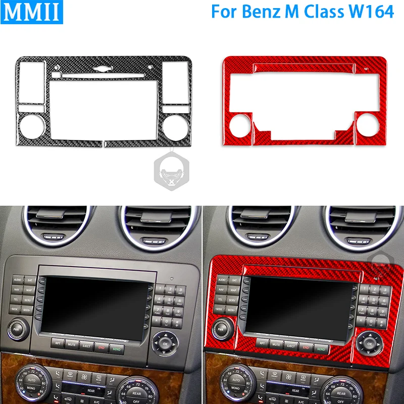

RRX Настоящее углеродное волокно для Mercedes-Benz W164 2005-2011 M класс автомобильное радио навигация панель управления отделка крышка стикер аксессуа...