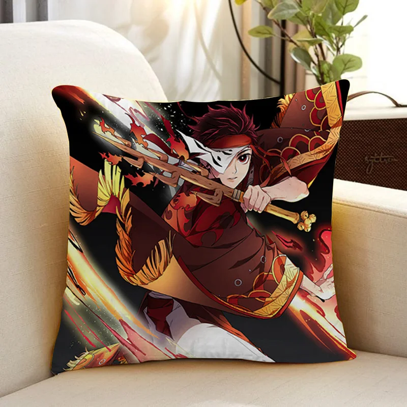 

Pillowcases for Pillows Decor Home Demon Slayer Pillow Cases Decorative Pillowcase Cushion Covers 45*45 Short Plush Car Sofa