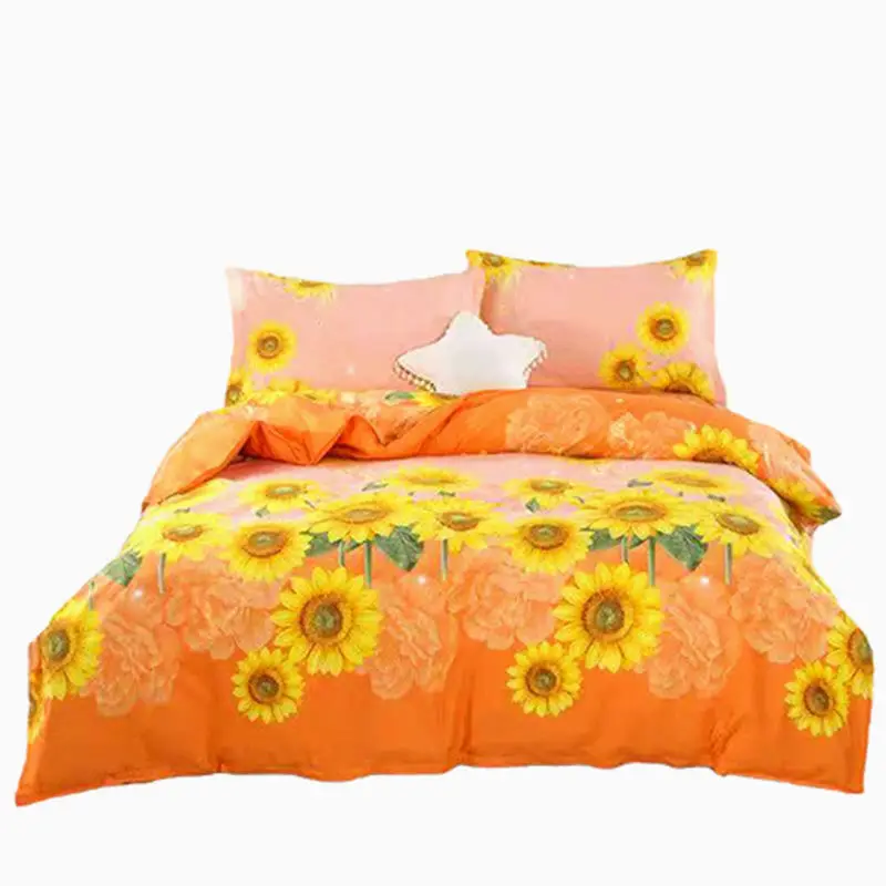 Cotton Bed Sheet Single .8 M 2 Three-Piece Student Dormitory Autumn and Winter Sunflower