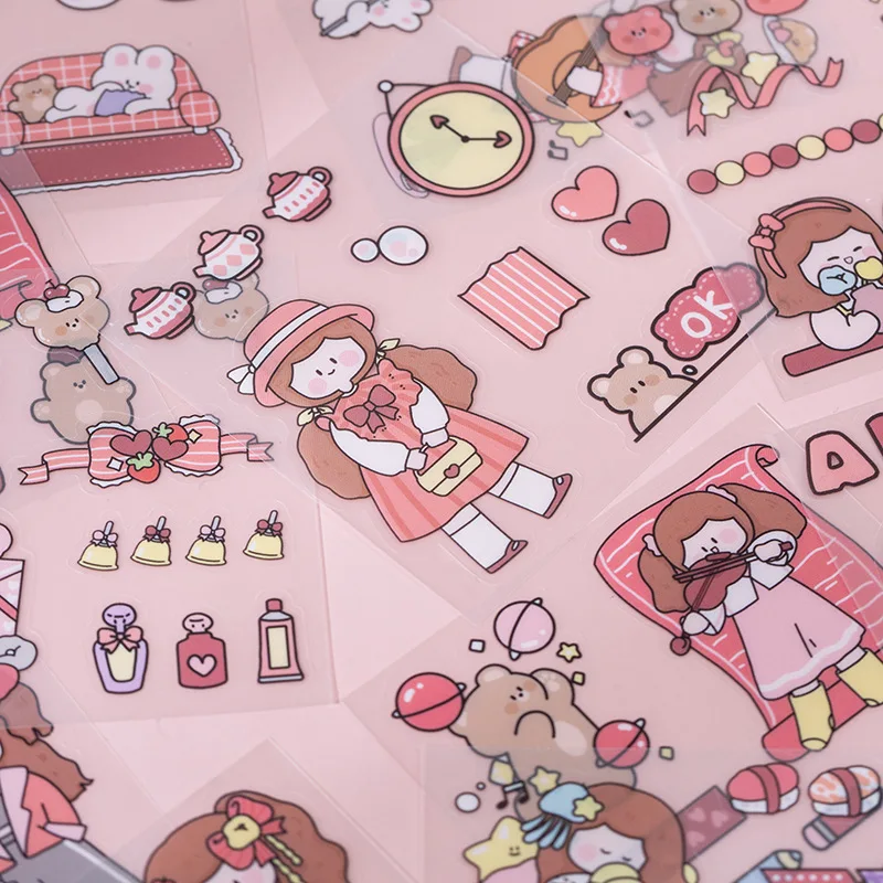 

20pcs Washi Tape Sticker Set Cute Aguo girl daily life Decorative Cute Sticker DIY Diary Album Stick Label School Stationery