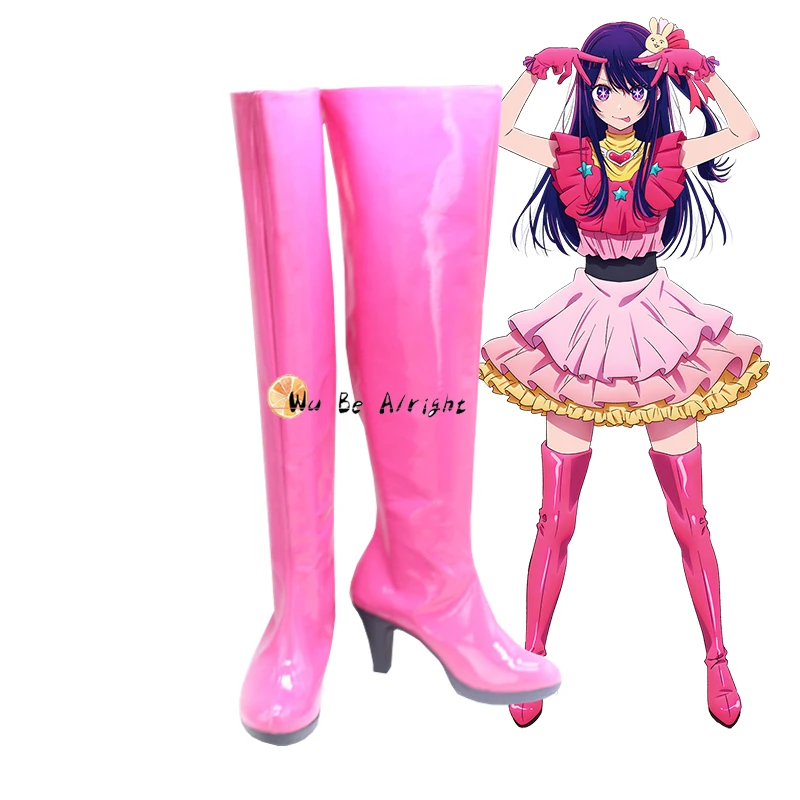 

Anime Oshi no Ko Hoshino Ai Cosplay Shoes Boots Pink Long High Heels Boots Halloween Carnival Party Shoes Props Custom Made
