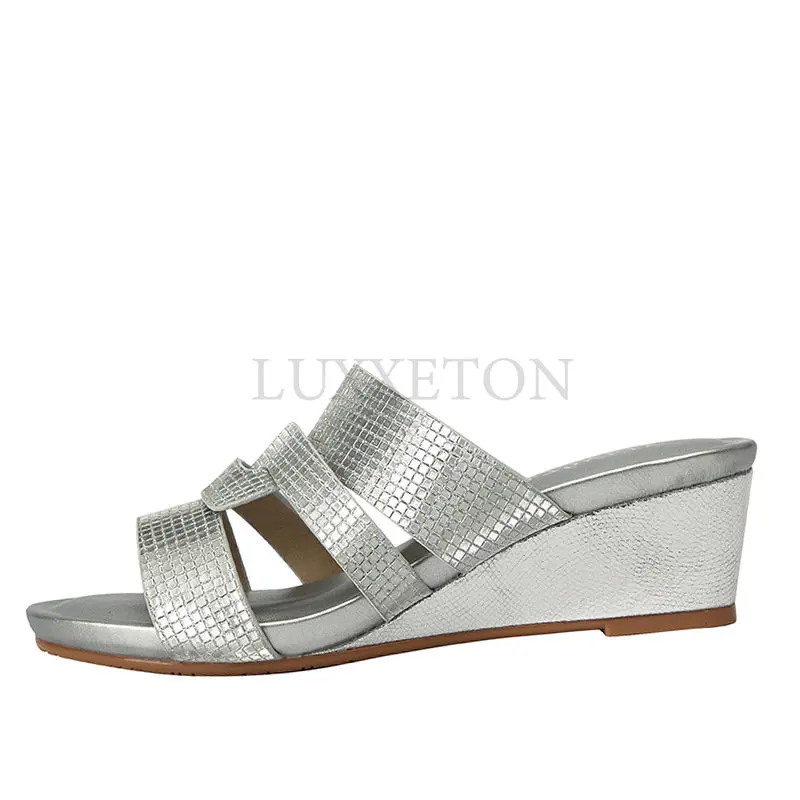 

Сандалии женские на танкетке со стразами, удобные туфли с открытым носком, модная обувь, лето 2023