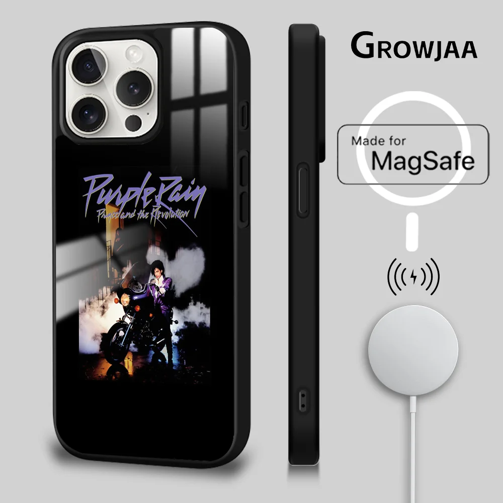 Prince R-Rogers Nelson Phone Case For iPhone 16 15 14 13 12 11 Pro Max Plus Mini Magsafe Mirror Wireless Magnetic Cover