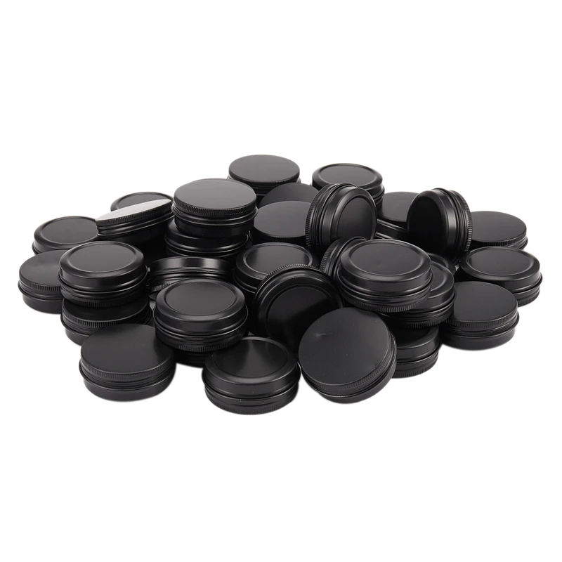 

Aluminum Tin Cans - 40 Pack 1Oz / 30G Round Metal Tin Container Screw Top Cans Cosmetic Sample Containers Candle Travel Tins