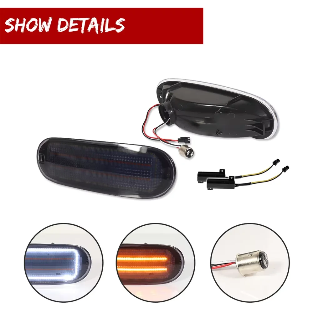 Янтарные динамические светодиодные передние указатели поворота автомобиля с
