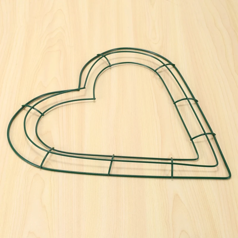 3 упаковки металлический венок в форме сердца 12-дюймовый проволочный рамка для