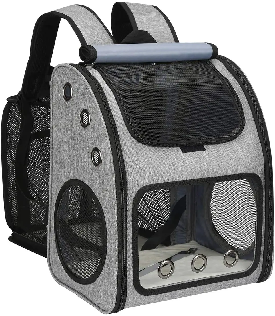

Expandable Cat Carrier Backpack Mesh Breathable Foldable Portable Pet Travel Carrier for Cats, Dogs and Small Animals Hiking