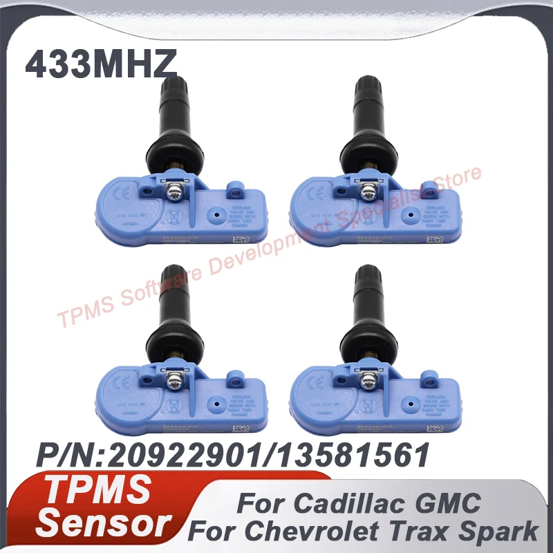 

4 шт., 433 МГц, датчик давления в шинах TPMS для Chevrolet Cruze Malibu Tahoe GMC Sierra Yukon Cadillac CTS Escalade SRX 20922901