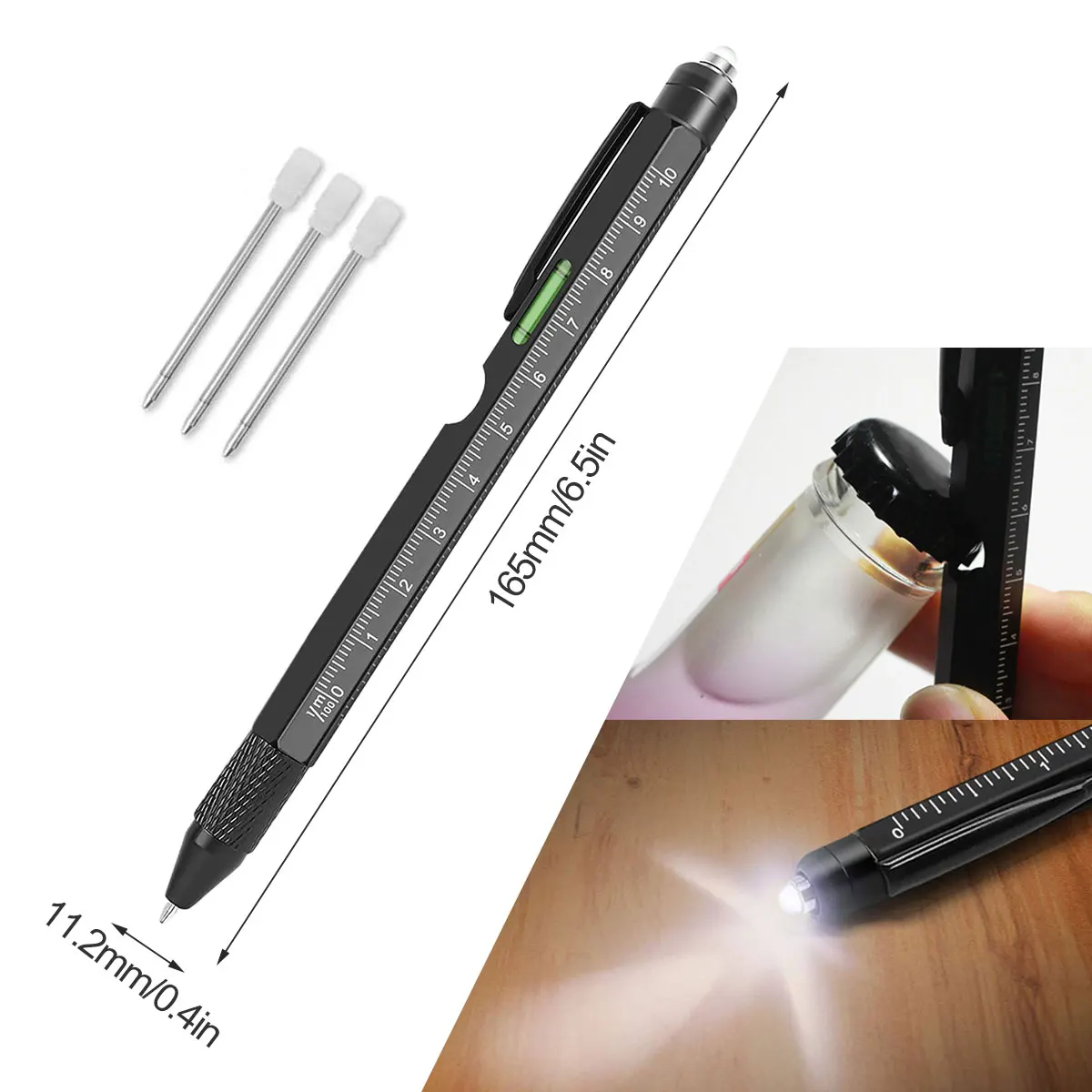 

Многофункциональная Ручка 9 в 1 мультиинструмент технологическая ручка с линейкой уровень отвертка сенсорный экран открывалка для бутылок ...