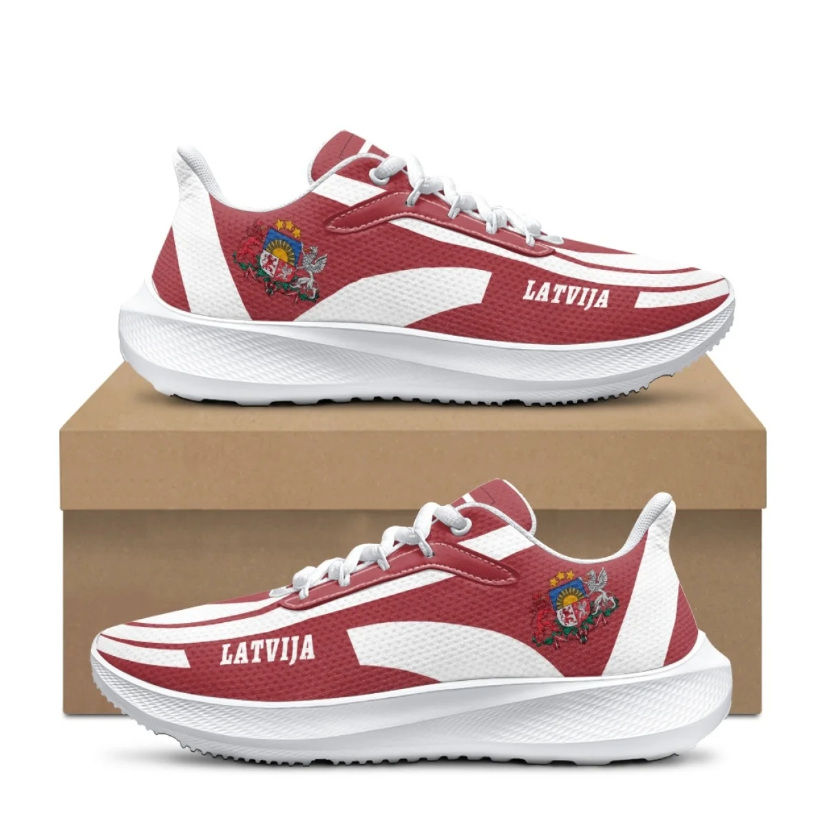 

Лидер продаж, женская спортивная обувь с рисунком латышского флага, легкие кроссовки на шнуровке, популярная обувь для бега на весну и осень
