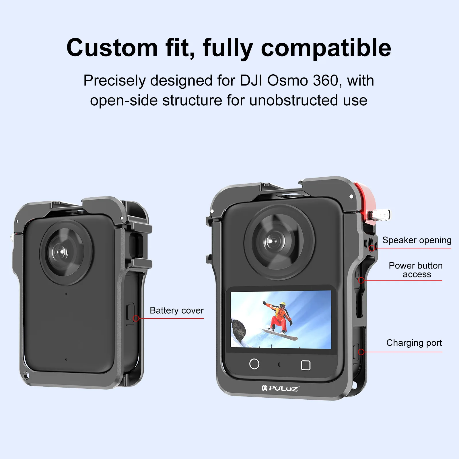 Фото Алюминиевый защитный каркас PULUZ для камеры DJI Osmo 360, металлическая защитная рамка, защита от падений, быстросъемный аксессуар для видеосъемки №5